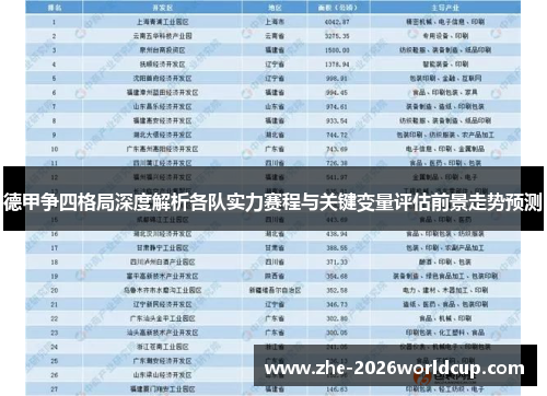 德甲争四格局深度解析各队实力赛程与关键变量评估前景走势预测